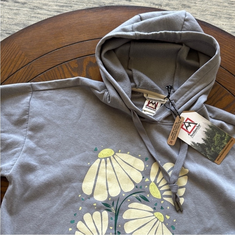 Avalanche Heather Gray Hoodie with Floral Print - Picture 6 of 13
